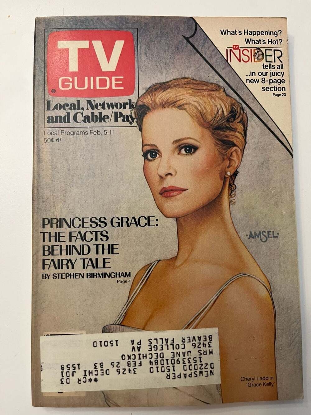 TV Guide Magazine February 5-11, 1983 - Princess Grace / Cheryl Ladd Cover